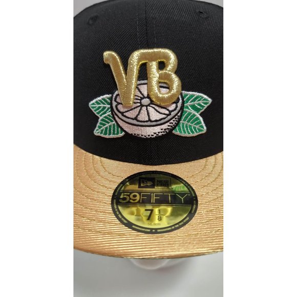 New Era Vero Beach Los Angeles Dodgers Black Metallic Gold Prom Night 5950 Hat - Picture 2 of 6